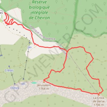 Cheiron - Croix de Verse et Jérusalem GPS track, route, trail