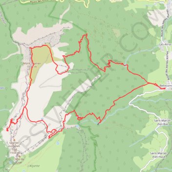 Granier par le Pas des Barres et de la Porte depuis Bellecombe (Chartreuse) GPS track, route, trail