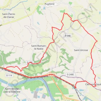 Clermont-Soubiran, des coteaux du Pays de Serres au Canal de Garonne - Pays de l'Agenais GPS track, route, trail