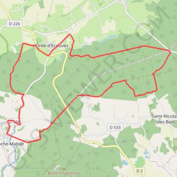Au fil des chemins d'Ecouves - La Roche Mabile-Livaie GPS track, route, trail