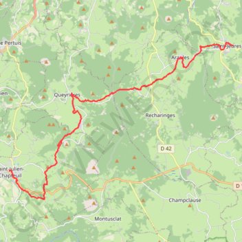 Chemin de Saint-Régis - Saint-Jeures - Saint-Julien-Chapteuil GPS track, route, trail