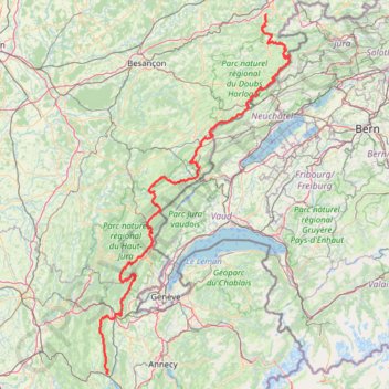 GTJ - La Grande Traversée du Jura GPS track, route, trail