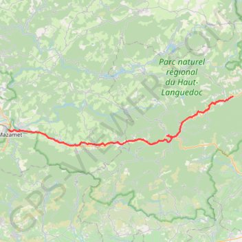 Mazamet à Olargues GPS track, route, trail