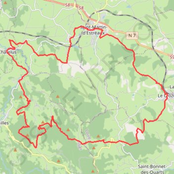 Rando en Pays de Jars - Saint-Martin-d'Estréaux GPS track, route, trail