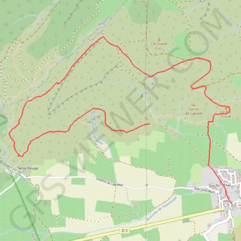 Tournissan-Sentier-FL+Roc-troué-7,6km GPS track, route, trail