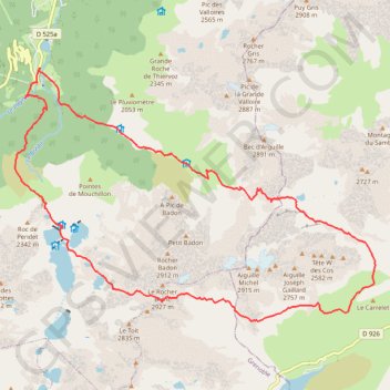 Tour des Aiguilles de l'Argentiere (Belledonne) GPS track, route, trail