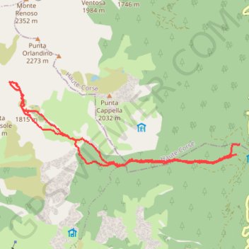 Les Pozzi par le col de Verde GPS track, route, trail