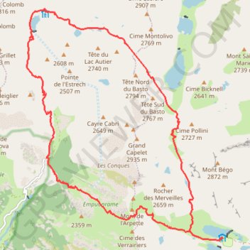 Tour du Grand Capelet GPS track, route, trail