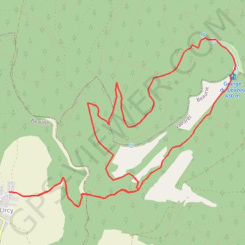 D'Urcy au Leuzeu GPS track, route, trail