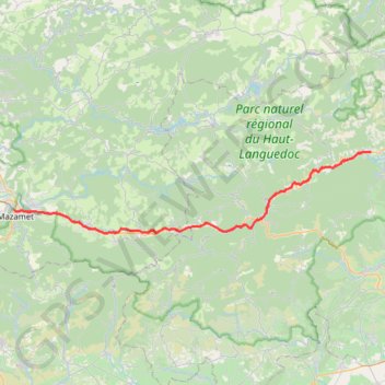 Voie verte -Mazamet - Mons-La-Trivalle GPS track, route, trail