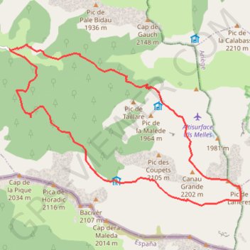 Tuc de Bouc depuis Labach-de-Melles GPS track, route, trail