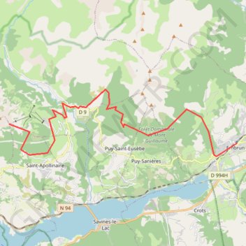 Chabrieres - Embrun GPS track, route, trail