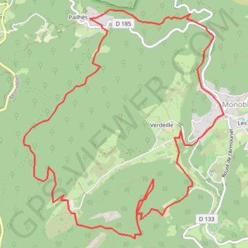 Monoblet - Les Jumelles - variante GPS track, route, trail