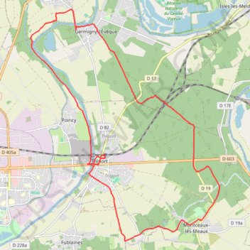 Des bords de la Marne à la forêt de Montceaux GPS track, route, trail