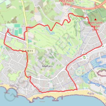 Cap d'Agde GPS track, route, trail