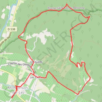 La Viale à Montbrison sur Lez GPS track, route, trail