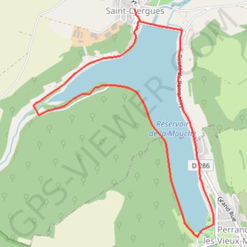 Tour du lac de la Mouche-Saint-Ciergues, Perrancey-les-Vieux-Moulins GPS track, route, trail