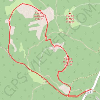 Puy de la Vache et Puy de Lassolas GPS track, route, trail