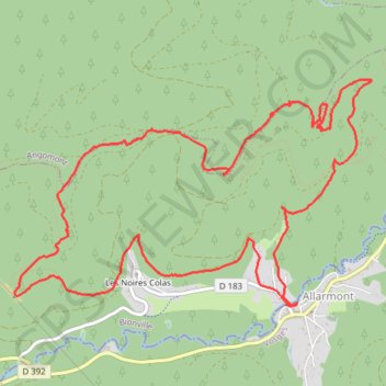 Bionville circuit des roches GPS track, route, trail