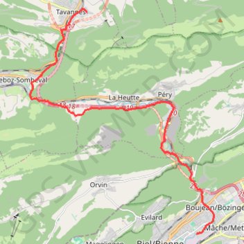 Bienne - Tavannes GPS track, route, trail