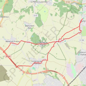 Paris-Mantes GPS track, route, trail
