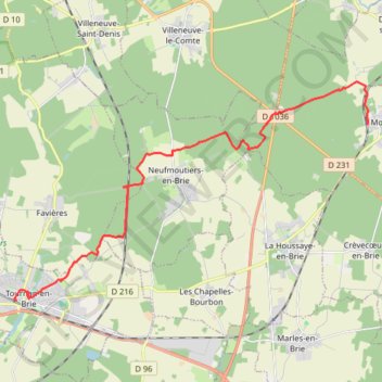 Tournan en Brie - Mortcerf GPS track, route, trail
