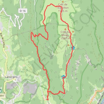Crêt de la Goutte (01) GPS track, route, trail