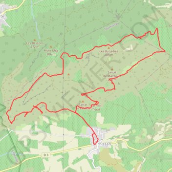 Tournissan les terres rouges 15kmet 462m d+ GPS track, route, trail