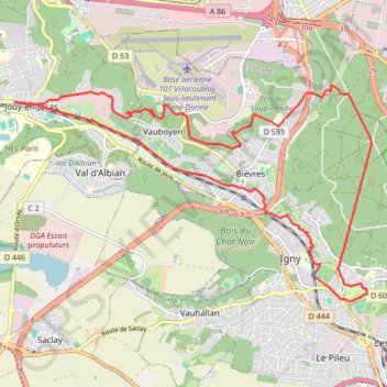 Igny boucle Jouy GPS track, route, trail
