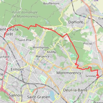 De Groslay à Saint Leu la Forêt GPS track, route, trail