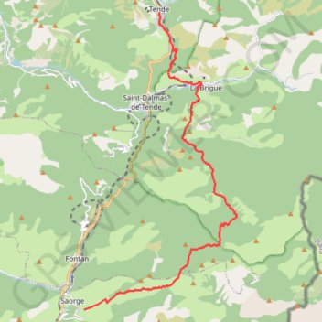 Randonnée Tende Saorge GPS track, route, trail