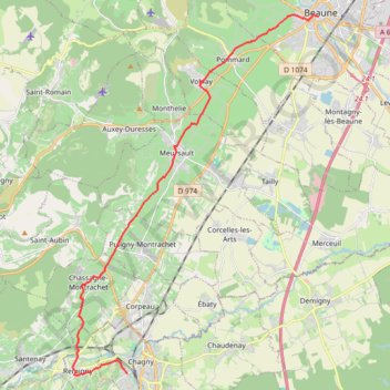 Beaune - Chagny GPS track, route, trail