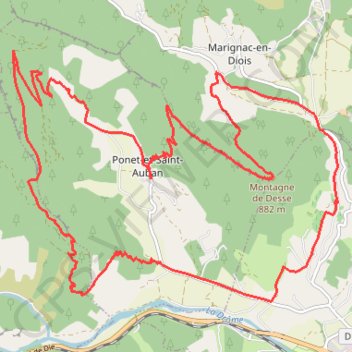 Ponet et Saint Auban (Drôme) GPS track, route, trail