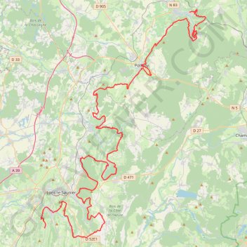 GR59 De Mesnay à Geruge (Jura) GPS track, route, trail