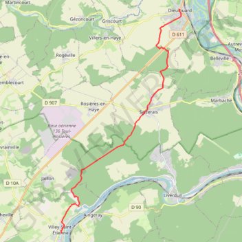 Dieulouard - Villey - Saint-Étienne GPS track, route, trail