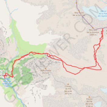 Brèche de la Somme, versant Sud (Ecrins) GPS track, route, trail