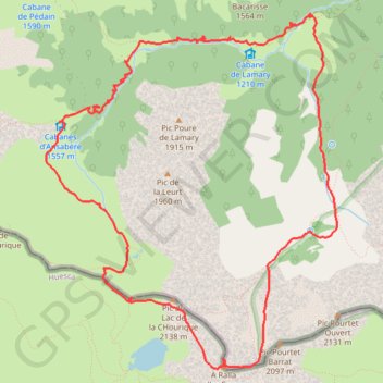 Pic de Laraillé et Ibón de Acherito depuis Pont Lamary GPS track, route, trail