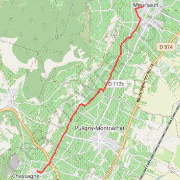 Retour de Chassagne à Meursault GPS track, route, trail