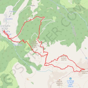 Mont Jovet par le Mont des Archers GPS track, route, trail
