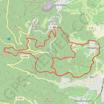 Sortie Heiligenstein marche nordique GPS track, route, trail