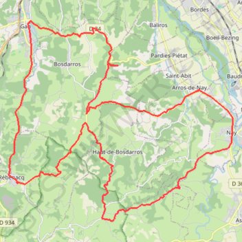 Boucle Nay Rebenacq GPS track, route, trail
