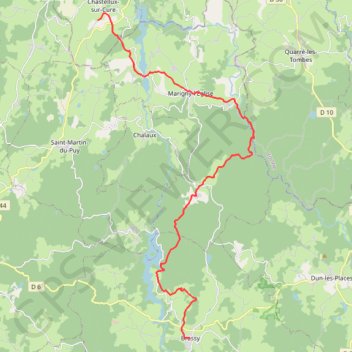 Tour du Morvan - De Chastellux-sur-Cure à Brassy GPS track, route, trail