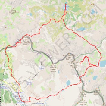 Ski de rando - Lombarde - Rio Fredo - Valscura - Druos GPS track, route, trail