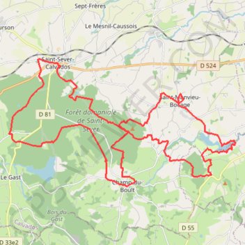 Saint-Sever Calvados GPS track, route, trail
