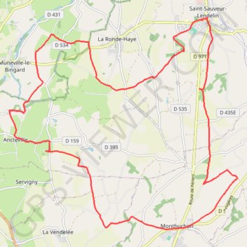 Circuit Saint Sauveur Lendelin (Manche) GPS track, route, trail