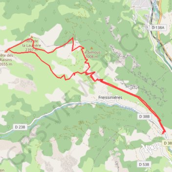 Tête des Raisins GPS track, route, trail