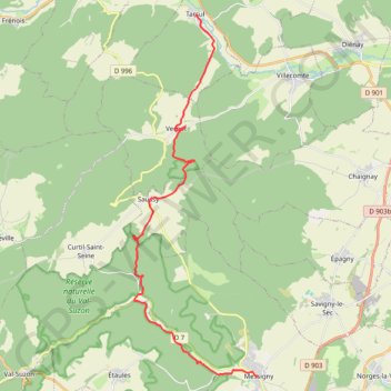 Tarsul - Messigny-et-Vanoux GPS track, route, trail