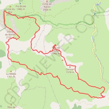 Tête de Rigaud et Dôme de Barrot depuis Rubi GPS track, route, trail