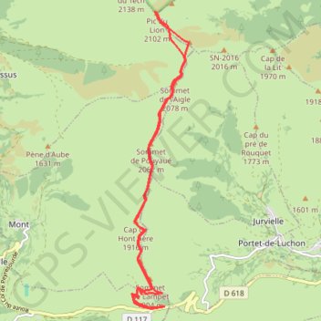 Boucle Pic du Lion GPS track, route, trail