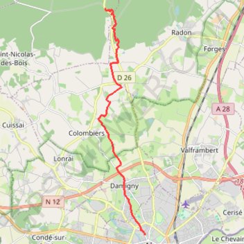 Rocher du Vignage - Alençon GPS track, route, trail